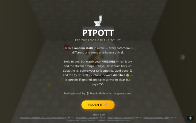 Pee The Poop Off The Toilet title screen