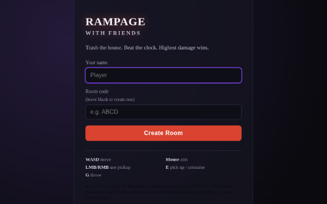 Rampage with Friends lobby